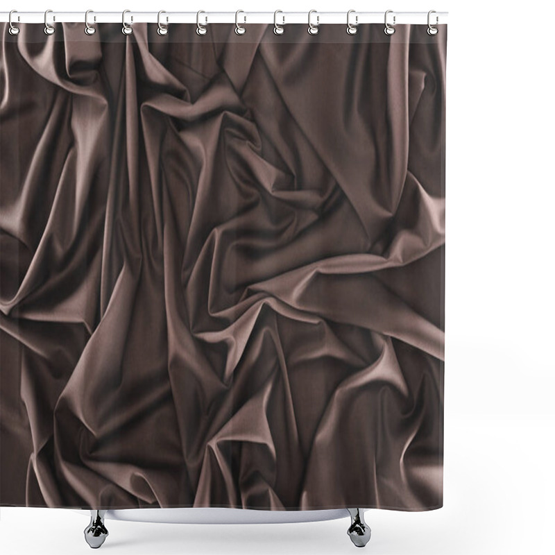 Personality  Full Frame Of Folded Dark Silk Cloth As Background Shower Curtains