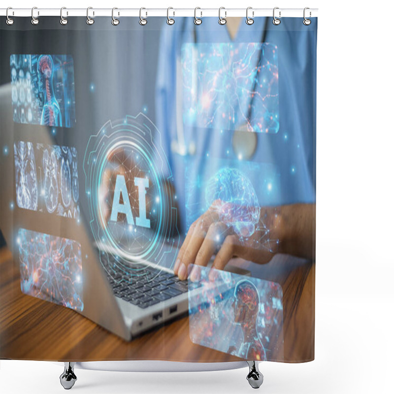 Personality  Doctors Benefit From AI Technology's Support In Surgery, Diagnosis, And Personalized Treatment Plans For Their Patients. Shower Curtains