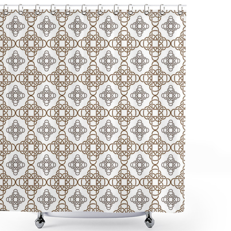 Personality  Seamless Vector Celtic Pattern In Old Style. The Celtic Traditional Wattled Ornament From Crosses And Knots. Irish Symbol. Vector Color Background. Shower Curtains