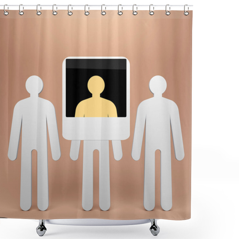 Personality  Abstract Portrait Shower Curtains