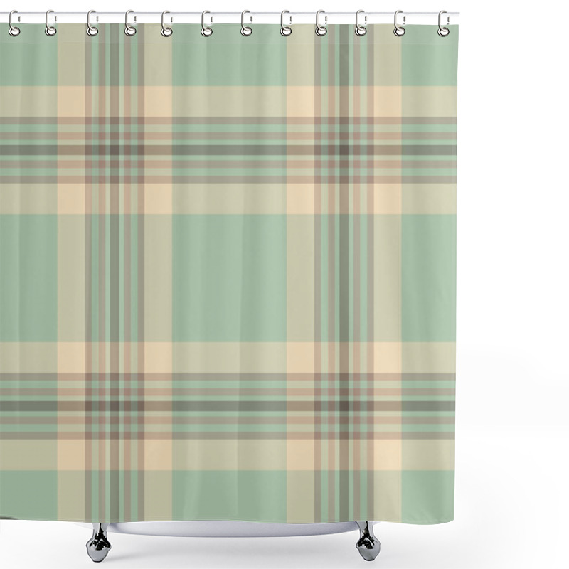 Personality  Elegant Pastel Plaid Pattern In Soft Mint Green And Cream Tones. Ideal For Textile Designs, Website Backgrounds, Or Crafting Projects. Shower Curtains