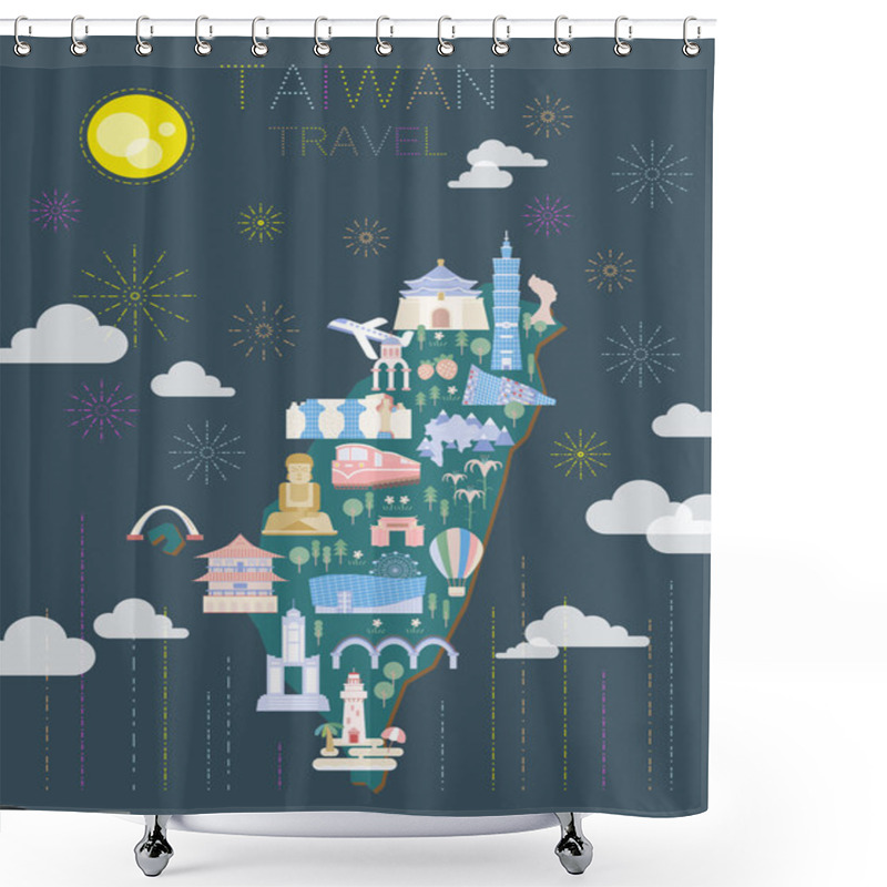 Personality  Taiwan Travel Poster Design Shower Curtains