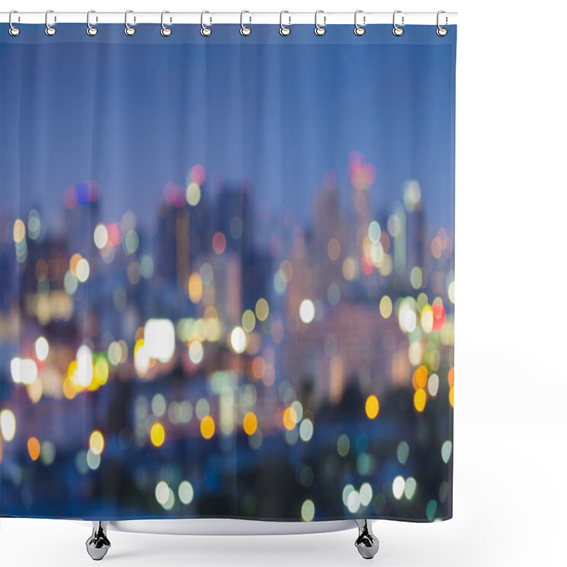 Personality  Abstract Blur Bokeh Of City Skyline During Twilight Shower Curtains