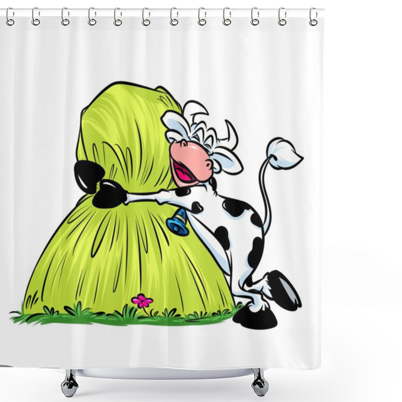 Personality   Cow Haystack Tasty  Cartoon Shower Curtains