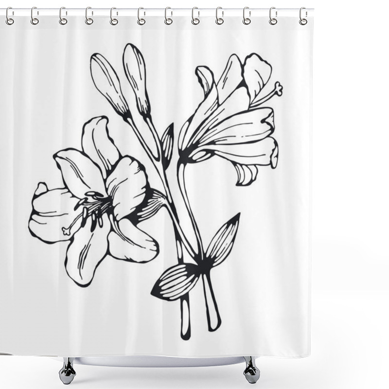 Personality  Silhouette Of Decorative Lily Shower Curtains