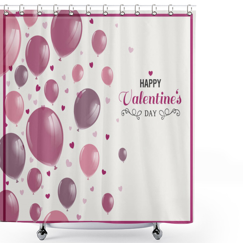 Personality  Vector Happy Valentines Day Design Shower Curtains