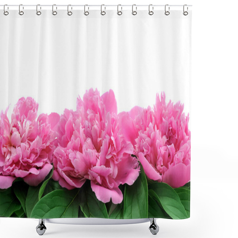 Personality  Peony Over White Background Shower Curtains