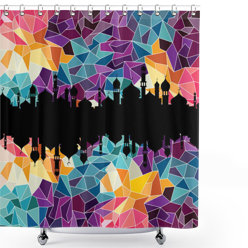 Personality  Silhouettes Of Islam Mosques Shower Curtains