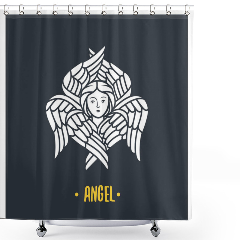 Personality  Angel God. Vector Illustration.  Shower Curtains