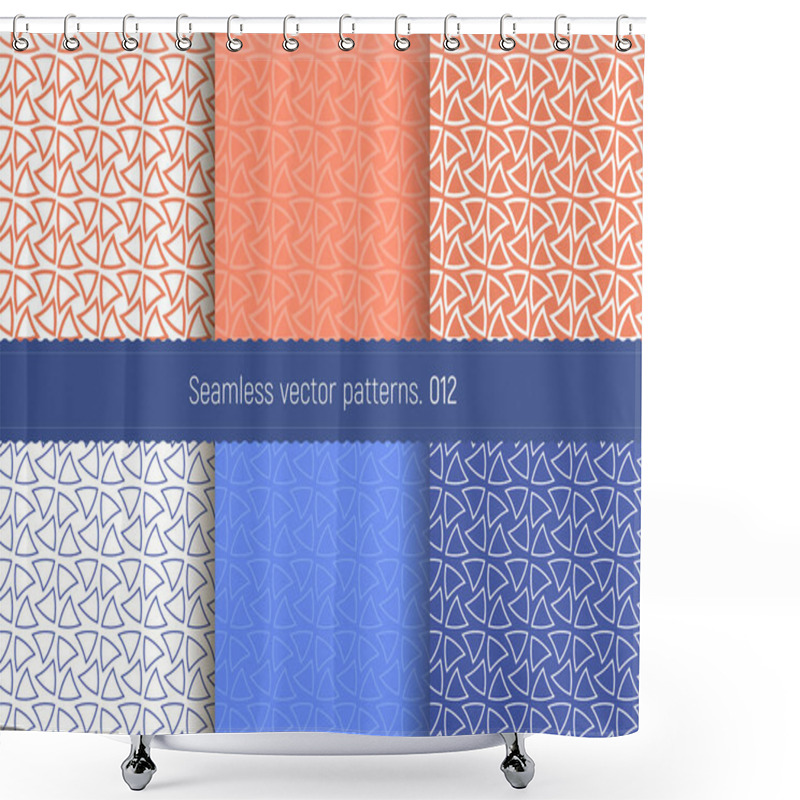 Personality  A Set Of Seamless Geometric Patterns, Vector Background. Abstract Grid, Cells. Architectural Texture In Vector. Pattern For Glass Or Plaster, Textiles And Leather. Shower Curtains