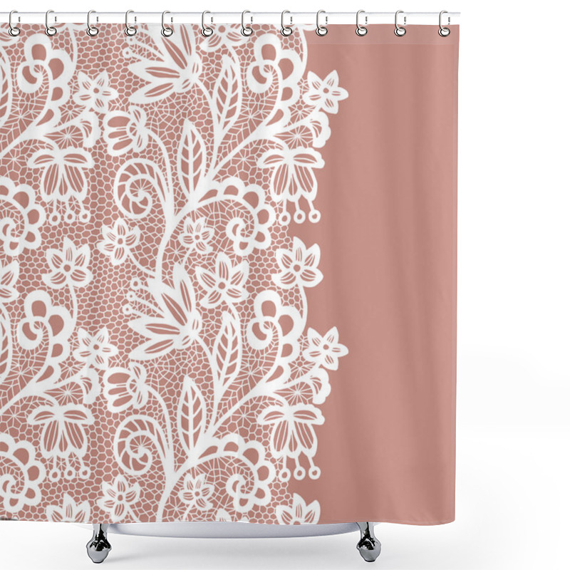 Personality  Seamless Lace Border. Invitation Card. Shower Curtains