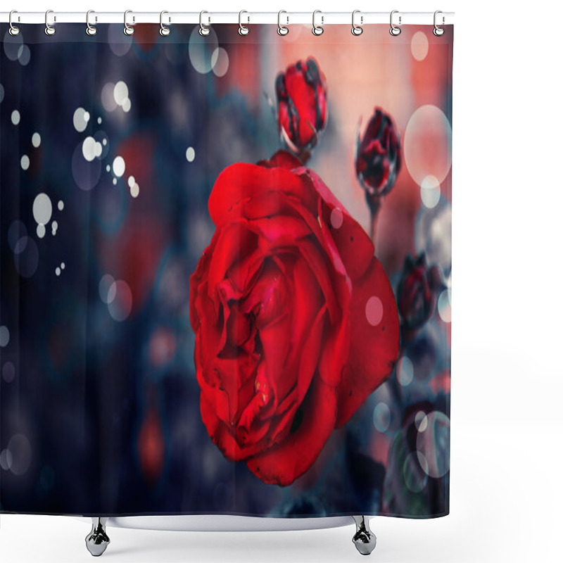 Personality  Red Rose Flower Shower Curtains