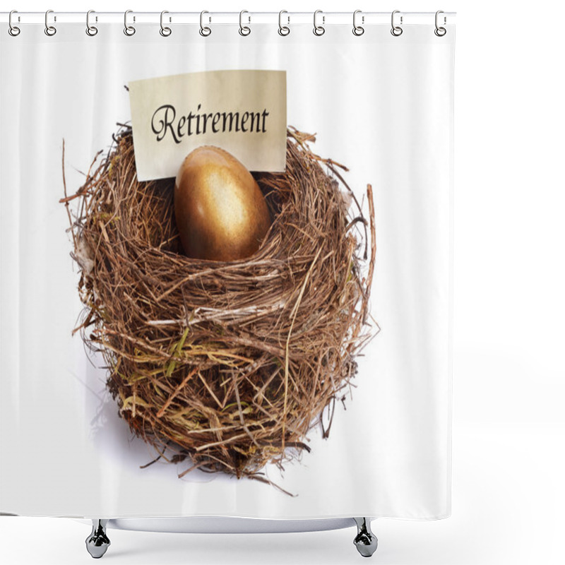 Personality  Retirement Savings Golden Nest Egg Shower Curtains