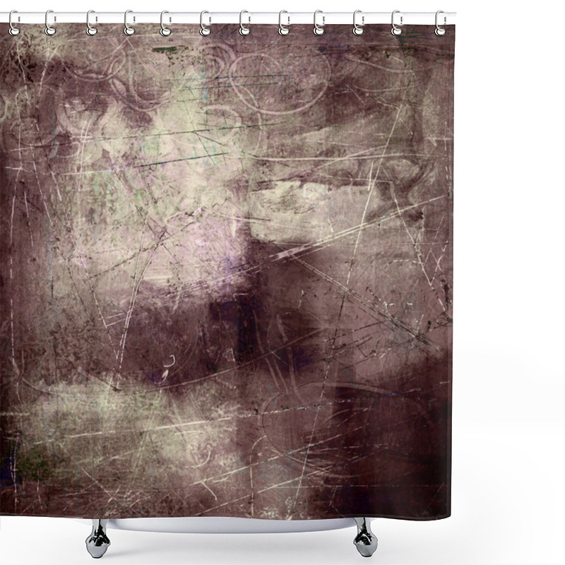 Personality  Mixed Media Collage Shower Curtains