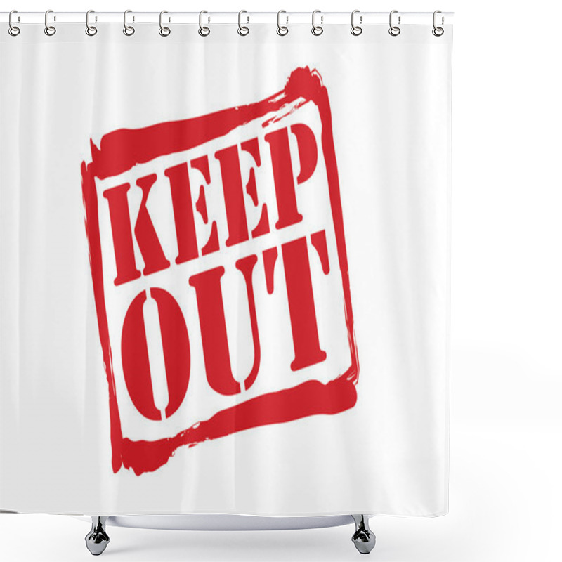 Personality  KEEP OUT Red Rubber Stamp Vector Over A White Background. Shower Curtains