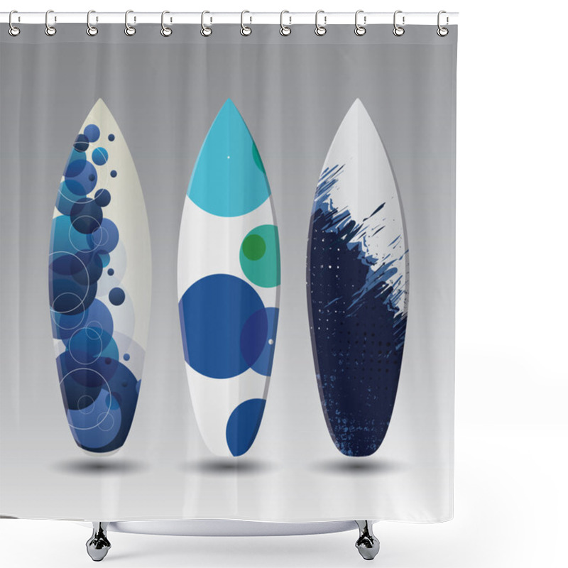 Personality  Vector Surfboard Design Templates Shower Curtains