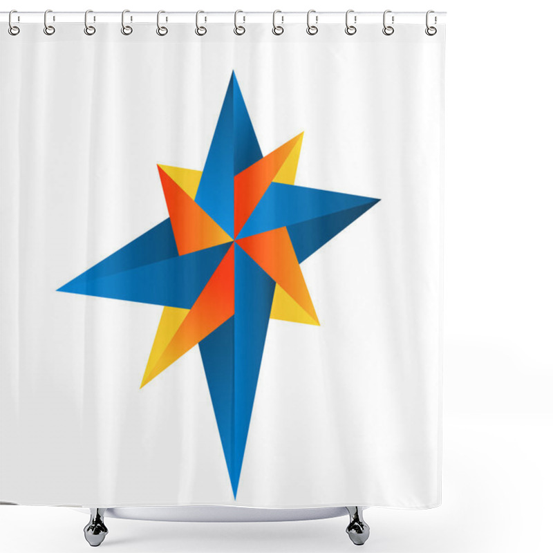 Personality  Abstract Compass Rose Logo Vector Shower Curtains