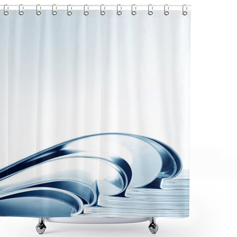 Personality  Open Magazines With Copy Space Shower Curtains