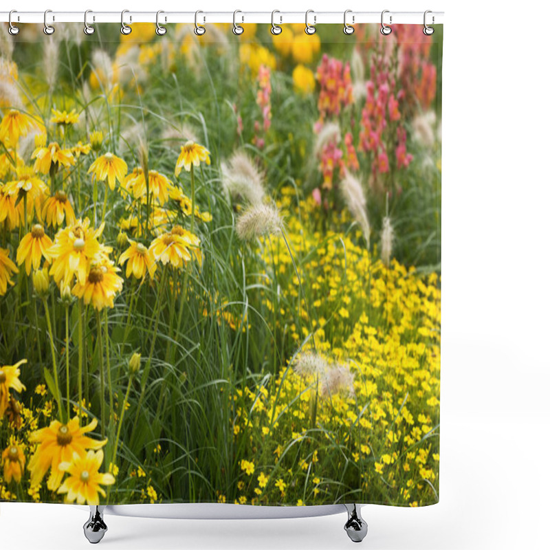 Personality  Scenic View Of Beautiful Flowers Shower Curtains