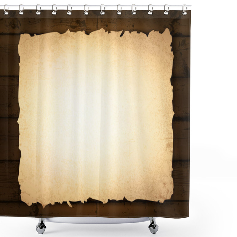 Personality  Burnt Paper At Wooden Background Shower Curtains