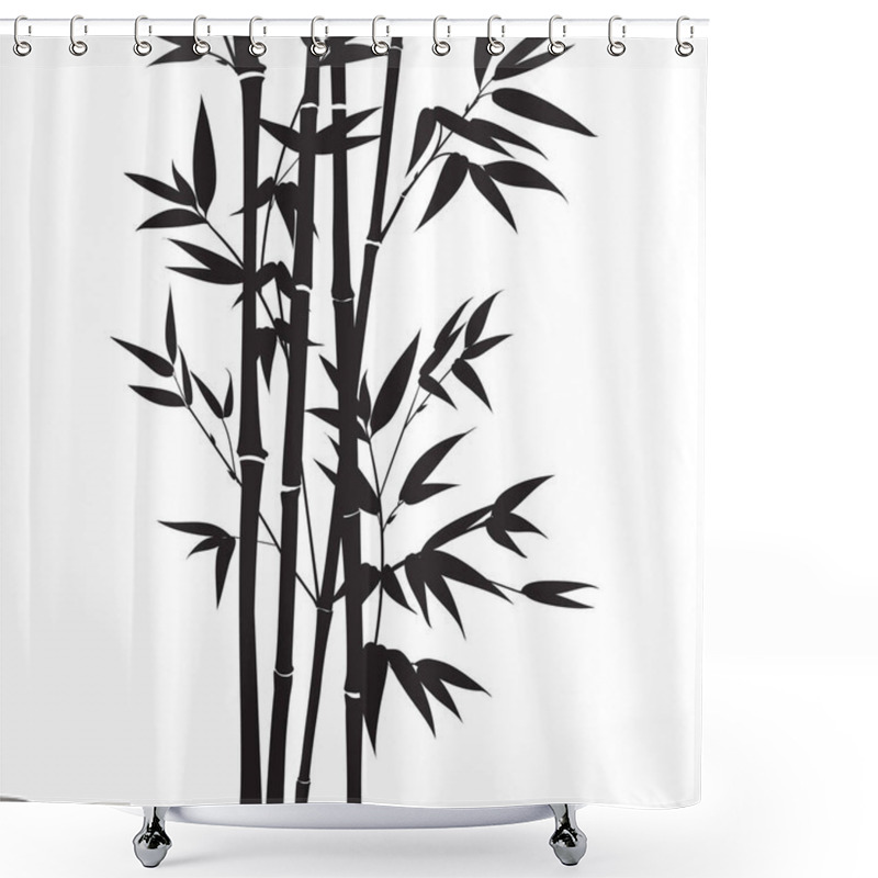 Personality  Decorative Bamboo Branches Isolated On White Background. Shower Curtains