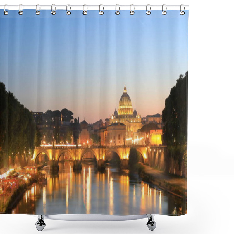 Personality  Tiber River St Peters Basilica Cityscape Rome Italy Shower Curtains