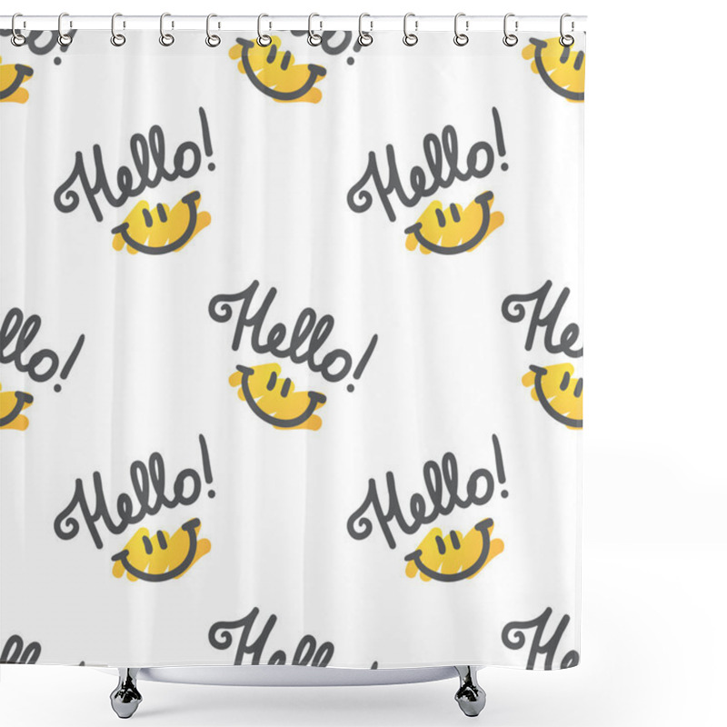 Personality  Hello Pattern Shower Curtains