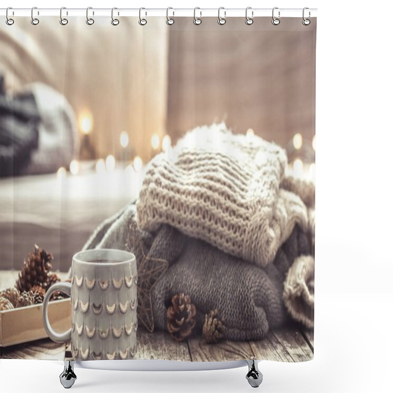 Personality  Cozy Still Life With Cup Of Tea Shower Curtains