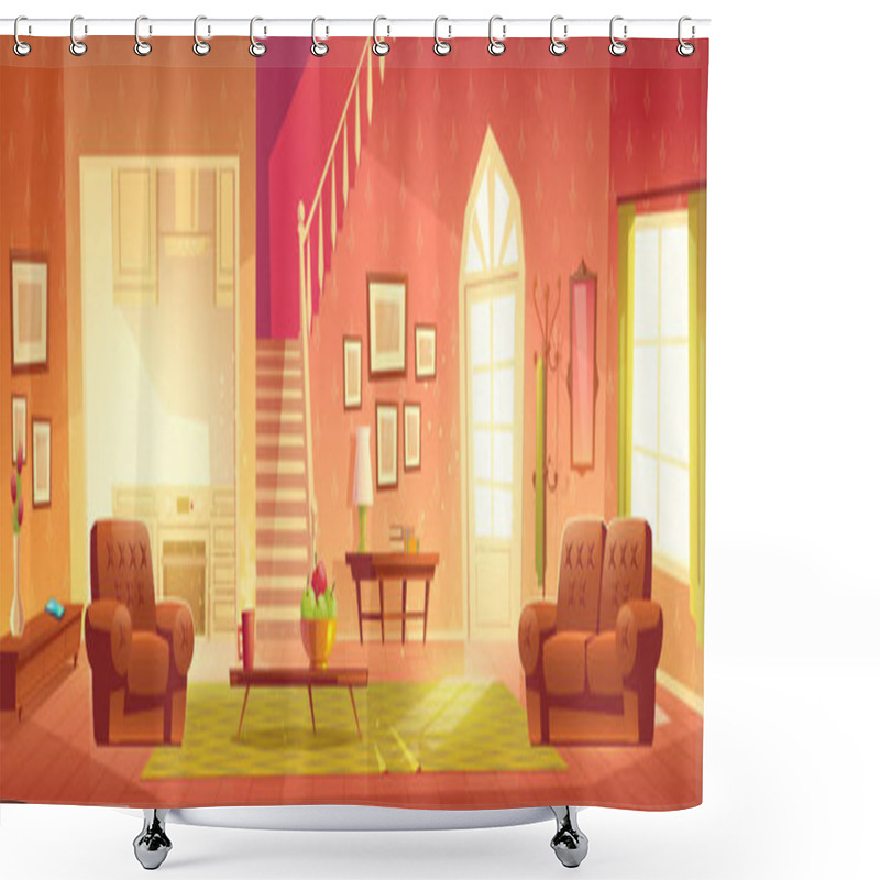 Personality  Cartoon Home Interior. Bright Hall And Living Room Shower Curtains