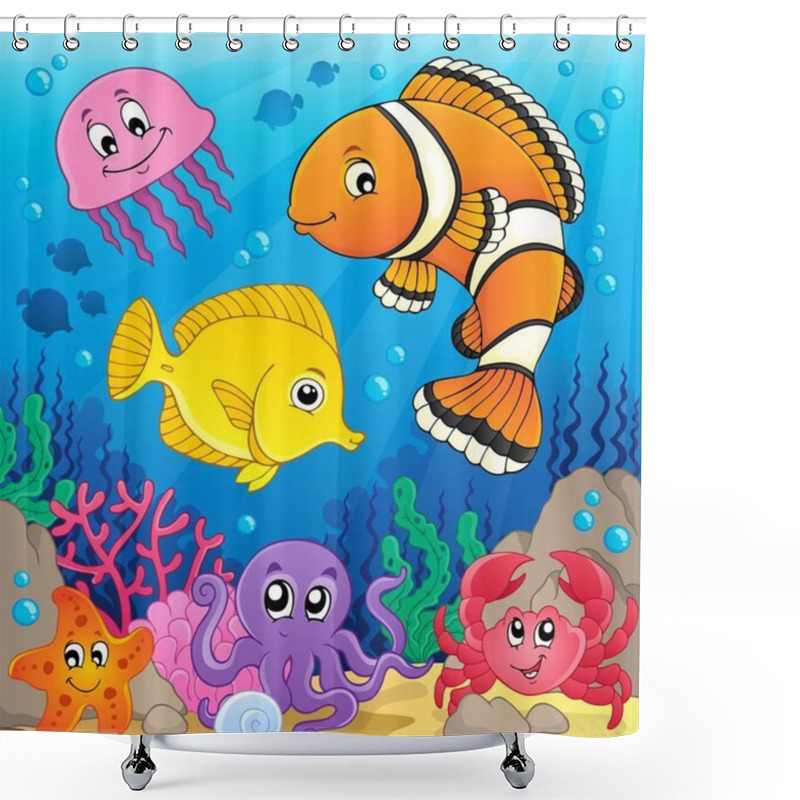 Personality  Coral Fauna Theme Image 9 Shower Curtains