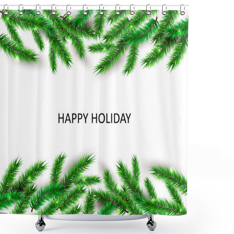 Personality  Holiday Background With Christmas Tree. Place For Text. Great For Greetings, Party Invitation, New Year, Merry Christmas Cards, Banner, Headers, Poster. Shower Curtains