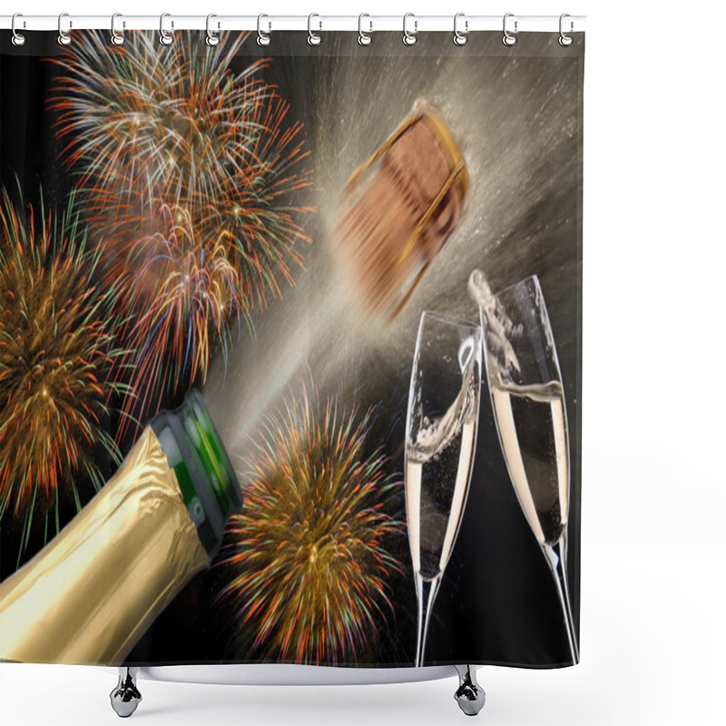 Personality  Happy New Year Shower Curtains