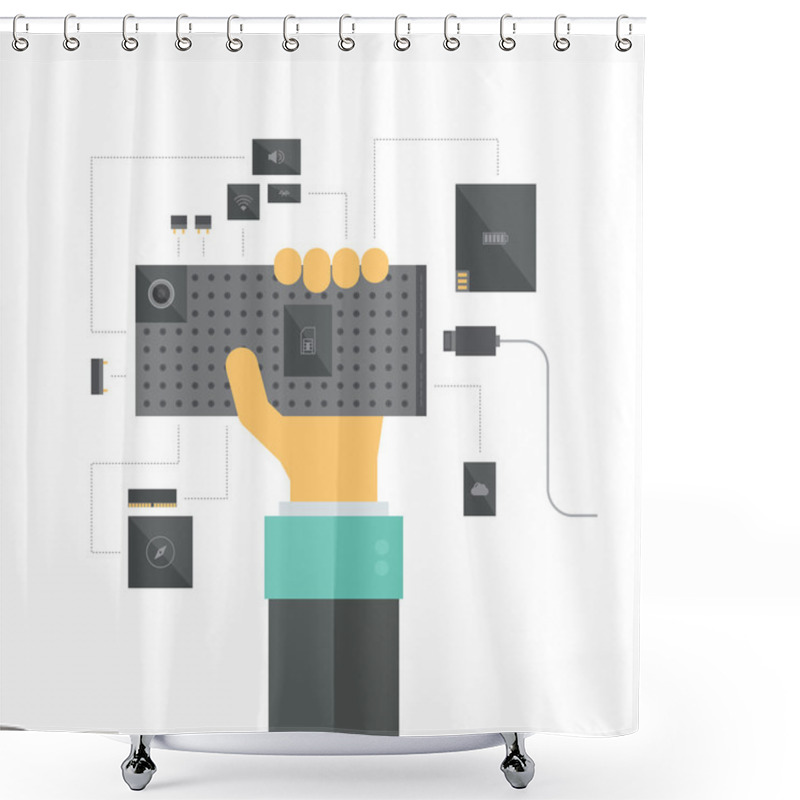 Personality  Modular Smartphone Concept Shower Curtains