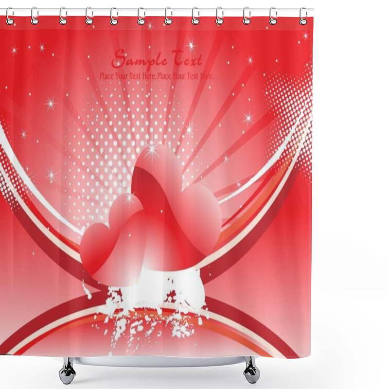 Personality  Vector Illustration Of Romantic Background Shower Curtains