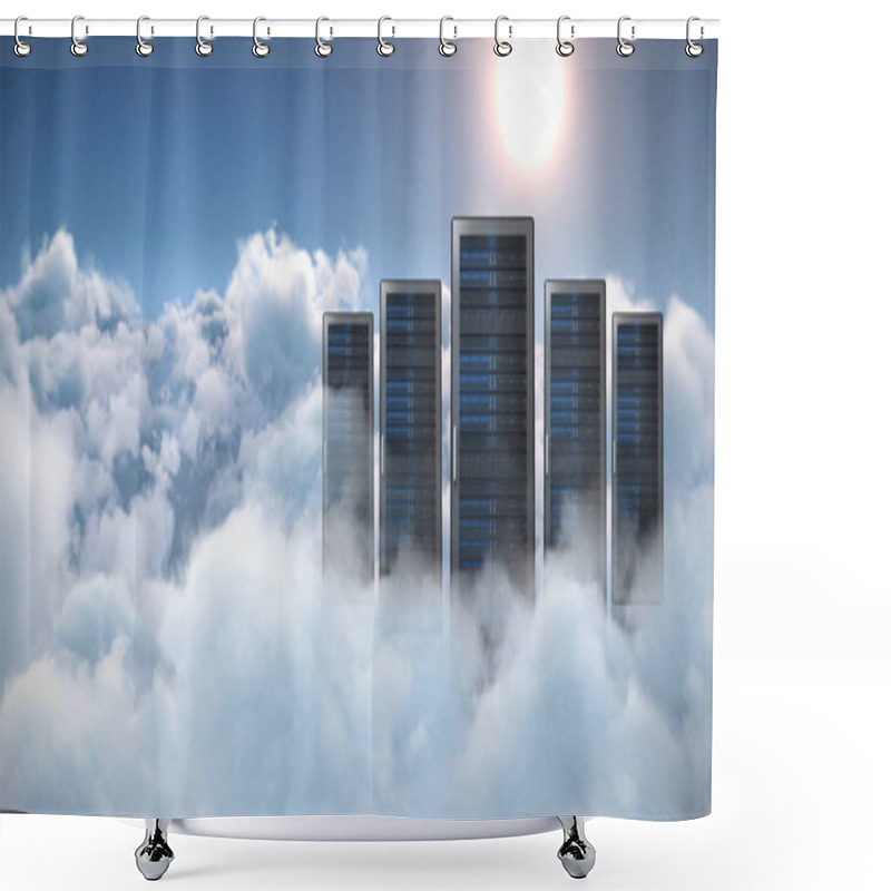 Personality  Composite Image Of Server Tower Shower Curtains