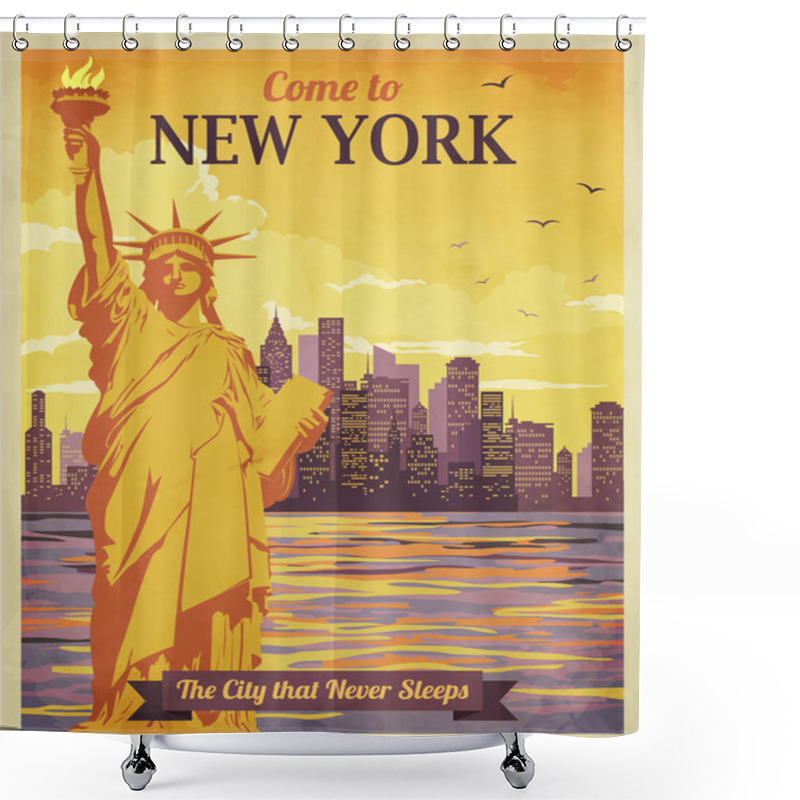 Personality  Travel To New York Poster Shower Curtains