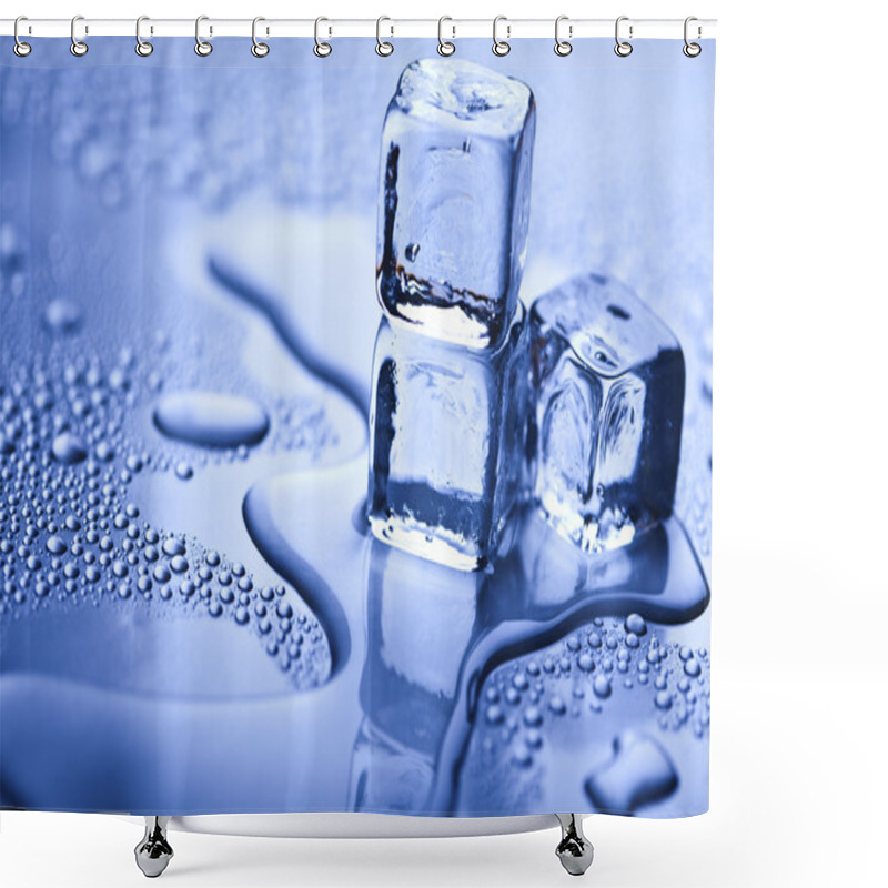 Personality  Melting Ice Cubes Shower Curtains