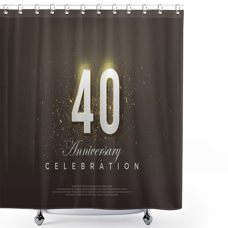 Personality  Elegant 40th Anniversary Number. Premium Vector Backgrounds. Premium Vector For Poster, Banner, Celebration Greeting. Shower Curtains