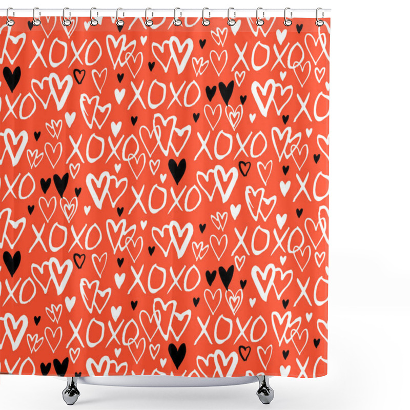 Personality  Pattern With Hand Painted Hearts Shower Curtains