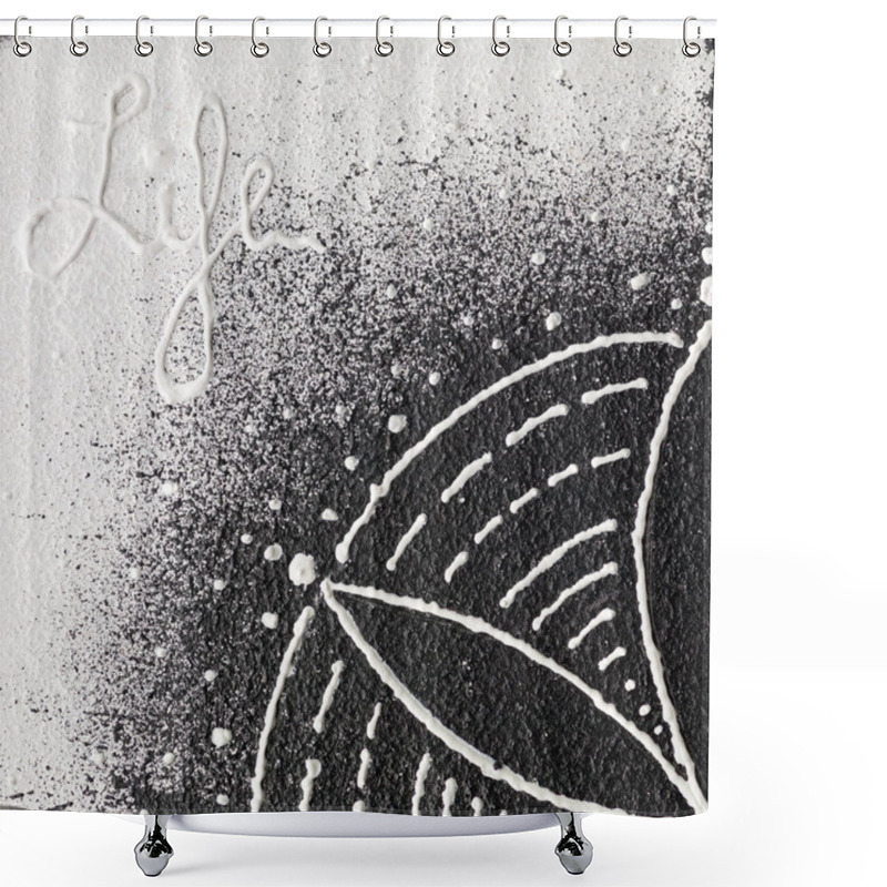 Personality  Monochrome Seed Of Life Symbol Shower Curtains