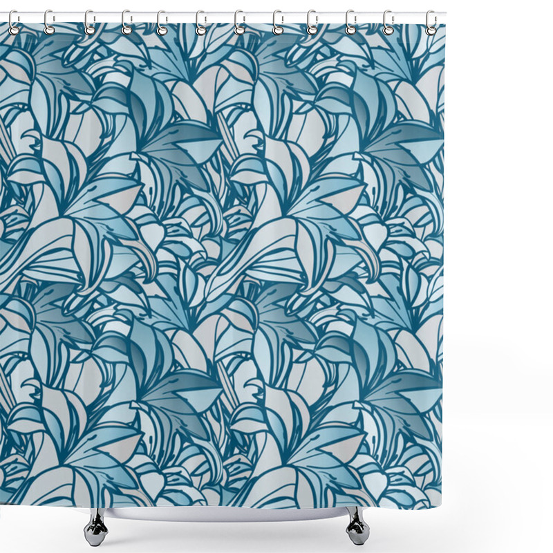 Personality  Seamless Spring Background With Lily Flowers Shower Curtains