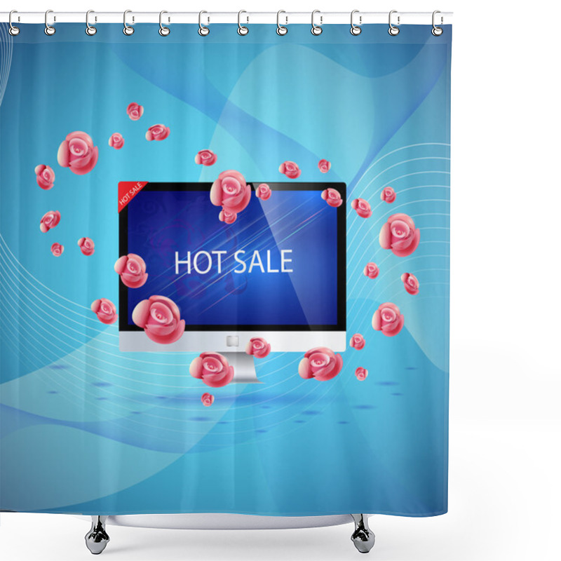 Personality  Hot Sale Concept. Vector Illustration Shower Curtains