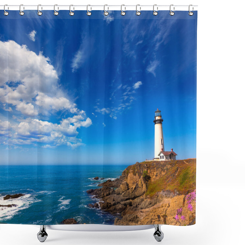 Personality  California Pigeon Point Lighthouse In Cabrillo Hwy Coastal Hwy 1 Shower Curtains