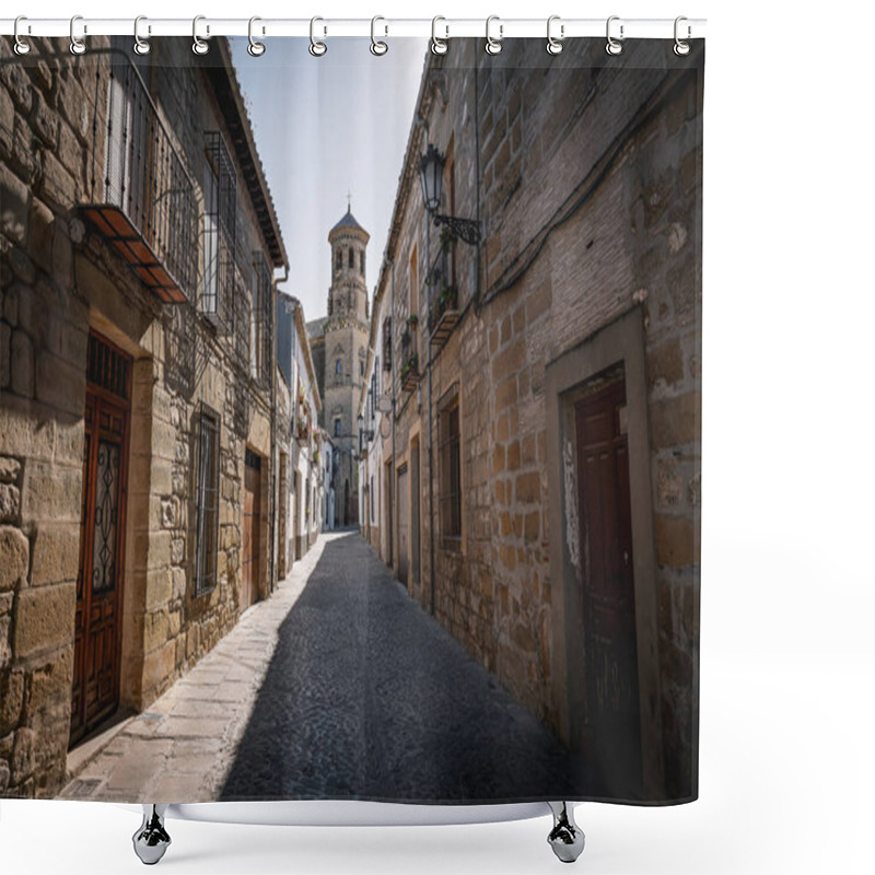 Personality  Medieval Street Of Baeza With Old University Tower - Baeza, Jaen Shower Curtains