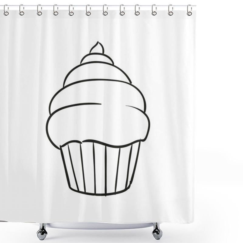 Personality  Vector Cupcake Doodle Shower Curtains