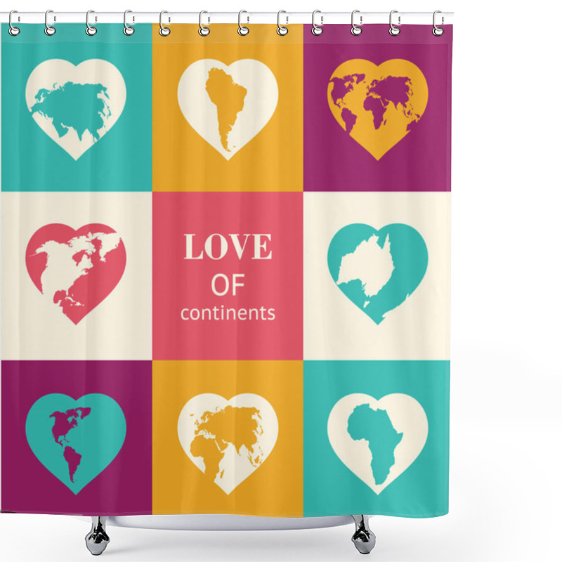 Personality  Heart World - Love! Shower Curtains