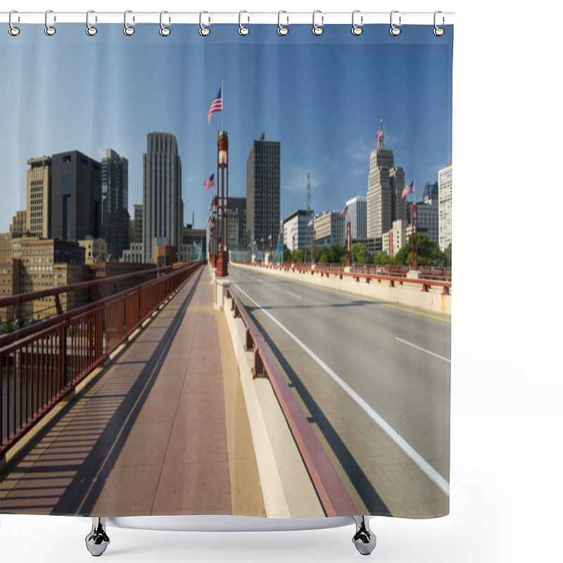 Personality  Saint Paul Skyline Form Wabasha Street Freedom Bridge, Saint Paul, Minnesota Shower Curtains