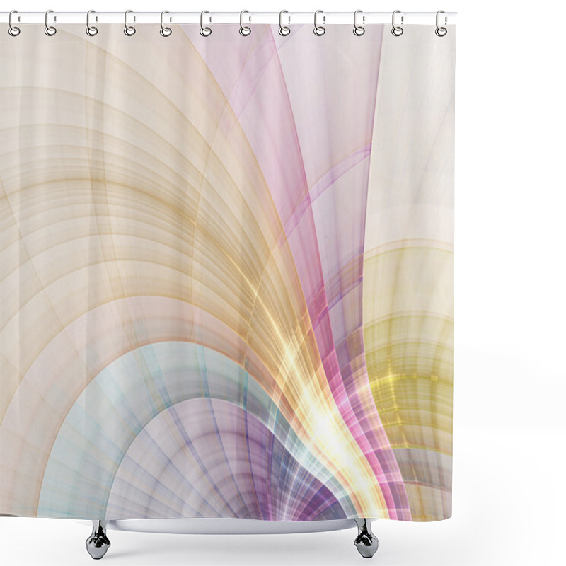 Personality  Colorful And Gentle Curved Fractal Lines, Digital Artwork For Creative Graphic Design Shower Curtains