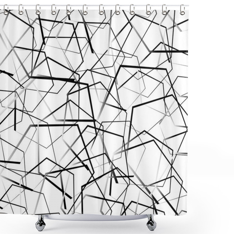 Personality  Abstract Geometric Monochrome Shapes Pattern Shower Curtains