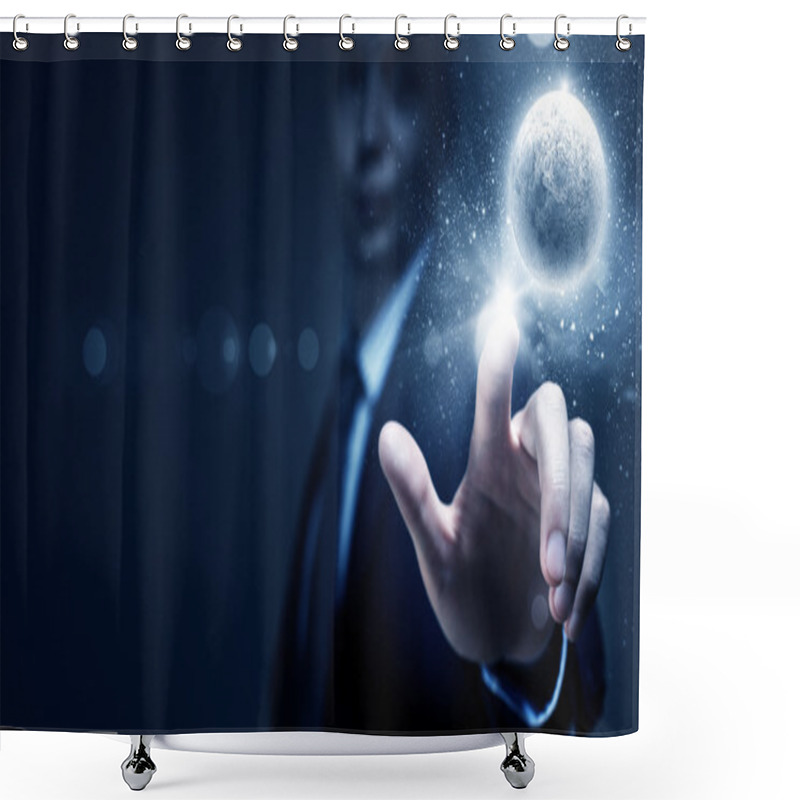 Personality  Moon Planet Shower Curtains